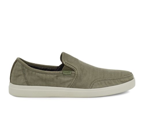 Chaussures Sanuk Vagabond Slip-On Sneaker Wash Vegan Homme - Vert Olive DLPTFE920